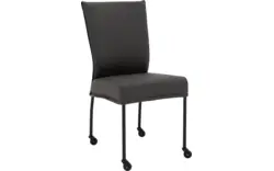 Goossens eetkamerstoel funk grijs leer - 8220161-02