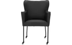 Goossens excellent eetkamerstoel leogang zwart leer - 8222214-01