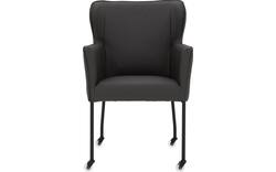 Goossens excellent eetkamerstoel leogang grijs leer - 8222215-01