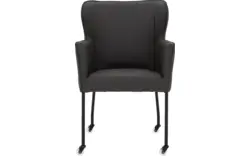 Goossens excellent eetkamerstoel leogang grijs leer - 8222215-01