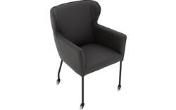 Goossens excellent eetkamerstoel leogang grijs leer - 8222215-01