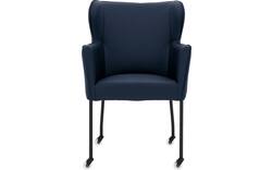 Goossens excellent eetkamerstoel leogang blauw leer - 8222218-01