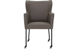 Goossens excellent eetkamerstoel leogang grijs leer - 8222221-01