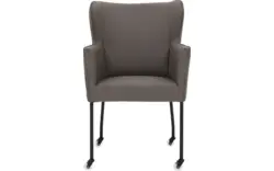 Goossens excellent eetkamerstoel leogang grijs leer - 8222221-01