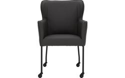 Goossens excellent eetkamerstoel leogang grijs leer - 8222228-01