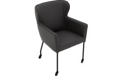 Goossens excellent eetkamerstoel leogang grijs leer - 8222228-01
