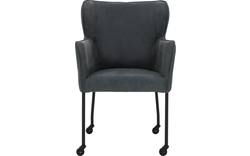 Goossens excellent eetkamerstoel leogang blauw leer - 8222231-01