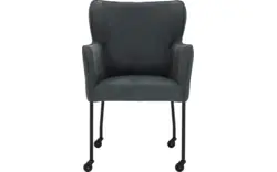 Goossens excellent eetkamerstoel leogang blauw leer - 8222231-01