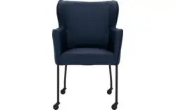 Goossens excellent eetkamerstoel leogang blauw leer - 8222232-01