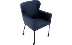 Goossens excellent eetkamerstoel leogang blauw leer - 8222232-01