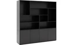 Goossens basic buffetkast madrid zwart melamine - 8222630-01