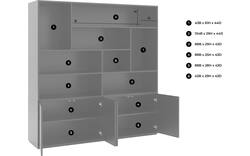 Goossens basic buffetkast madrid zwart melamine - 8223663-01