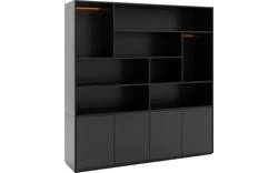Goossens basic buffetkast madrid zwart melamine - 8223663-01