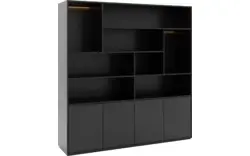 Goossens basic buffetkast madrid zwart melamine - 8223663-01