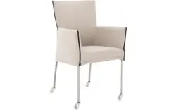 Goossens eetkamerstoel funk beige stof - 8224101-01