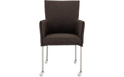 Goossens eetkamerstoel funk bruin stof - 8224104-01