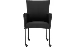 Goossens eetkamerstoel funk zwart leer - 8227234-01