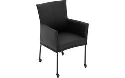 Goossens eetkamerstoel funk zwart leer - 8227234-01