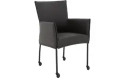 Goossens eetkamerstoel funk grijs leer - 8227235-01