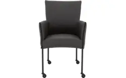 Goossens eetkamerstoel funk grijs leer - 8227235-01