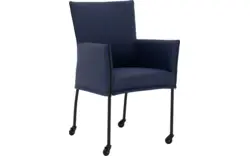 Goossens eetkamerstoel funk blauw leer - 8227236-01