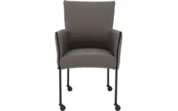 Goossens eetkamerstoel funk grijs leer - 8227239-01