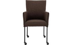 Goossens eetkamerstoel funk bruin stof - 8227251-01