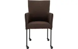 Goossens eetkamerstoel funk bruin stof - 8227251-01