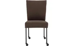 Goossens eetkamerstoel funk bruin stof - 8227272-02