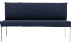 Goossens eetkamerbank funk blauw leer - 8227343-01