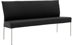 Goossens eetkamerbank funk zwart leer - 8227345-01