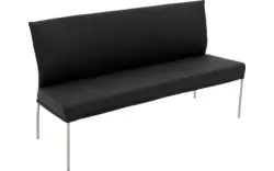 Goossens eetkamerbank funk zwart leer - 8227345-01
