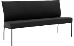 Goossens eetkamerbank funk zwart leer - 8227366-01