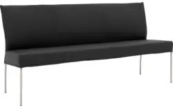 Goossens eetkamerbank funk zwart leer - 8227397-01