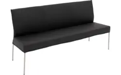Goossens eetkamerbank funk zwart leer - 8227397-01