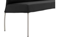 Goossens eetkamerbank funk zwart leer - 8227397-01