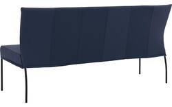 Goossens eetkamerbank funk blauw leer - 8227416-02