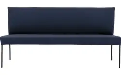 Goossens eetkamerbank funk blauw leer - 8227416-01