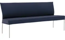 Goossens eetkamerbank funk blauw leer - 8227437-01