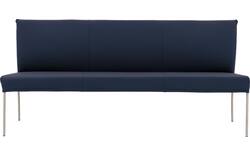 Goossens eetkamerbank funk blauw leer - 8227437-01