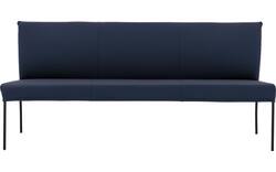 Goossens eetkamerbank funk blauw leer - 8227458-01