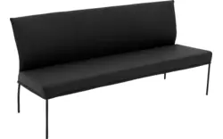 Goossens eetkamerbank funk zwart leer - 8227460-01