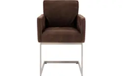 Goossens excellent eetkamerstoel tom bruin leer - 8229418-01