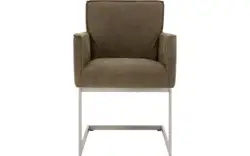 Goossens excellent eetkamerstoel tom groen leer - 8229421-01