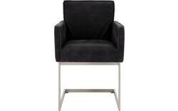 Goossens excellent eetkamerstoel tom zwart leer - 8229426-02