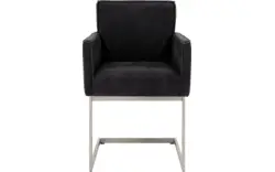 Goossens excellent eetkamerstoel tom zwart leer - 8229426-02