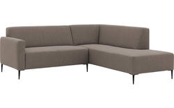 Goossens hoekbank key west bruin stof - 8229530-02-gespiegeld