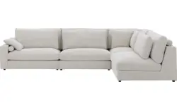Goossens hoekbank odette wit stof - 8229553-01