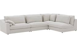 Goossens hoekbank odette wit stof - 8229553-01
