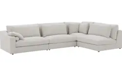 Goossens hoekbank odette wit stof - 8229553-01